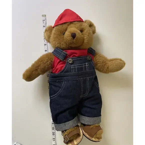 Adopt-A-Bear Teddy Bear with Outfit (Overalls, Shirt, Cap & Sandals) 20” - Picture 7 of 7